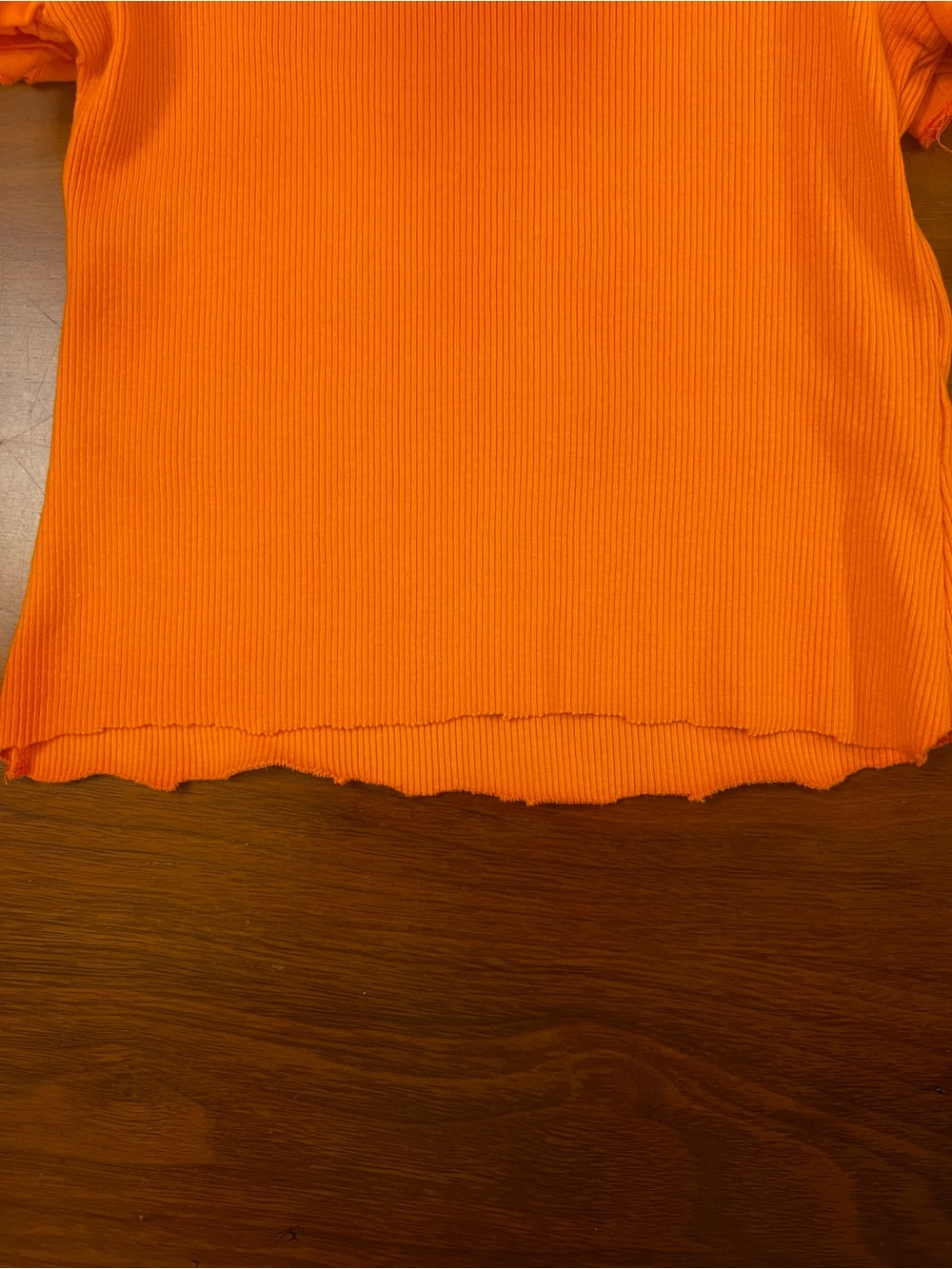 Zara Vibrant Orange Ribbed Ruffle Sleeve  - Size S - Picture 6 of 6
